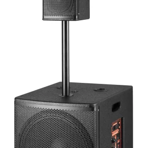 Professional 2.1 Line Array PA System | 15" Powered Subwoofer + Column Speaker | 1000W Mobile Stage Speaker